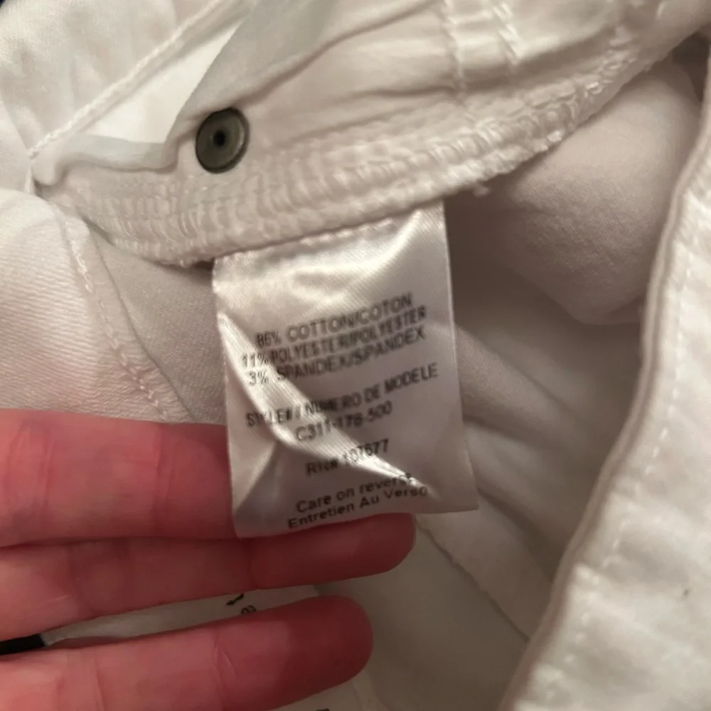 Alice + Olivia Crisp White Jeans Raw Hem Size 0 - Picture 4 of 6